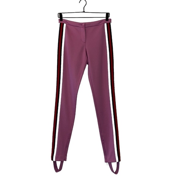 GUCCI stirrup pants trousers XS mauve pink knit tuxedo stripe Y2K 90s retro NWT - Picture 3 of 16